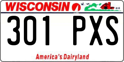 WI license plate 301PXS
