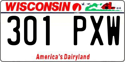 WI license plate 301PXW