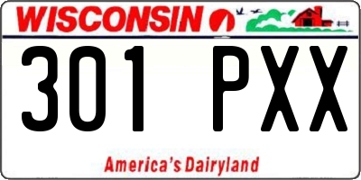 WI license plate 301PXX