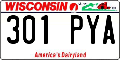 WI license plate 301PYA