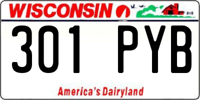 WI license plate 301PYB