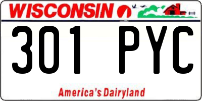 WI license plate 301PYC