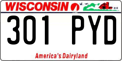 WI license plate 301PYD