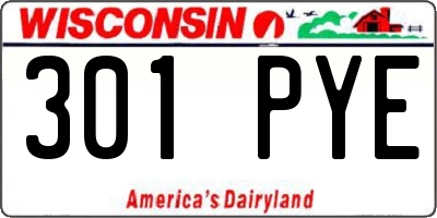 WI license plate 301PYE