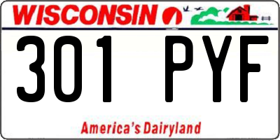 WI license plate 301PYF