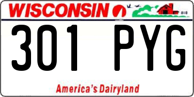 WI license plate 301PYG