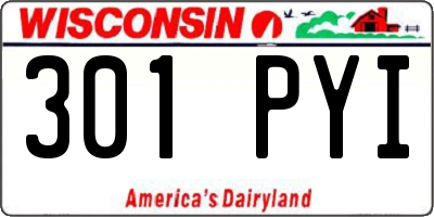 WI license plate 301PYI