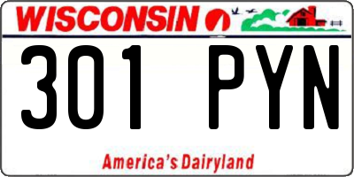 WI license plate 301PYN