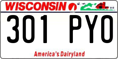 WI license plate 301PYO