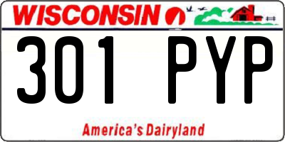 WI license plate 301PYP