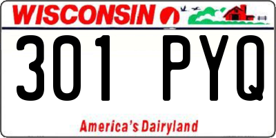 WI license plate 301PYQ