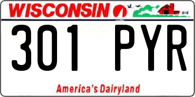 WI license plate 301PYR