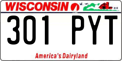 WI license plate 301PYT
