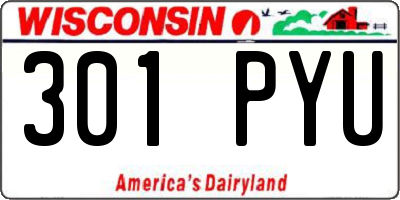 WI license plate 301PYU