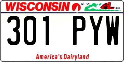 WI license plate 301PYW
