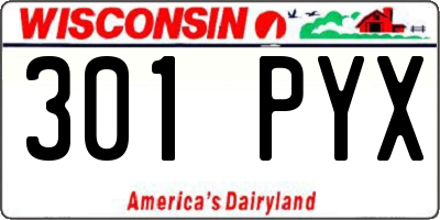 WI license plate 301PYX