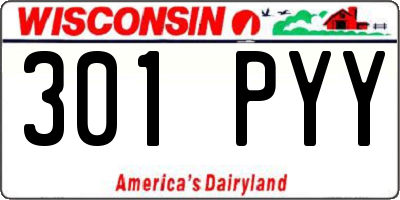 WI license plate 301PYY