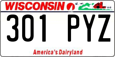 WI license plate 301PYZ