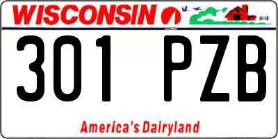 WI license plate 301PZB