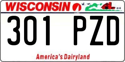 WI license plate 301PZD
