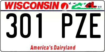 WI license plate 301PZE