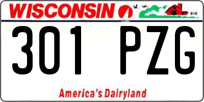 WI license plate 301PZG