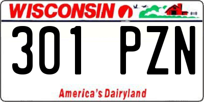WI license plate 301PZN