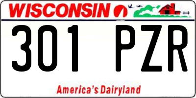WI license plate 301PZR