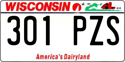 WI license plate 301PZS