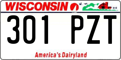 WI license plate 301PZT