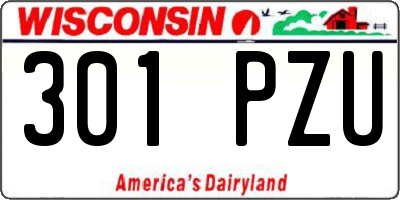 WI license plate 301PZU