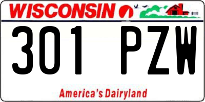 WI license plate 301PZW