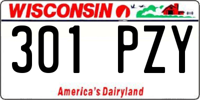 WI license plate 301PZY