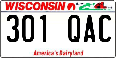 WI license plate 301QAC