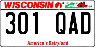 WI license plate 301QAD