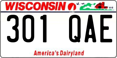 WI license plate 301QAE