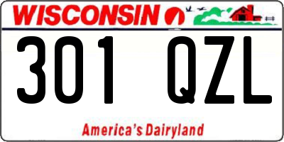 WI license plate 301QZL