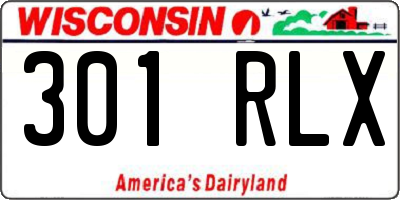 WI license plate 301RLX