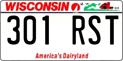 WI license plate 301RST