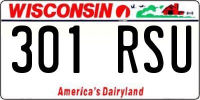 WI license plate 301RSU