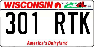 WI license plate 301RTK