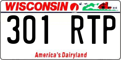 WI license plate 301RTP