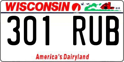 WI license plate 301RUB