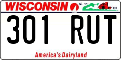 WI license plate 301RUT
