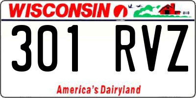 WI license plate 301RVZ
