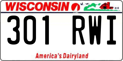 WI license plate 301RWI