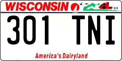WI license plate 301TNI