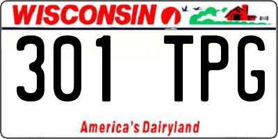WI license plate 301TPG