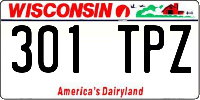 WI license plate 301TPZ