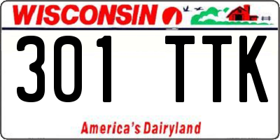 WI license plate 301TTK